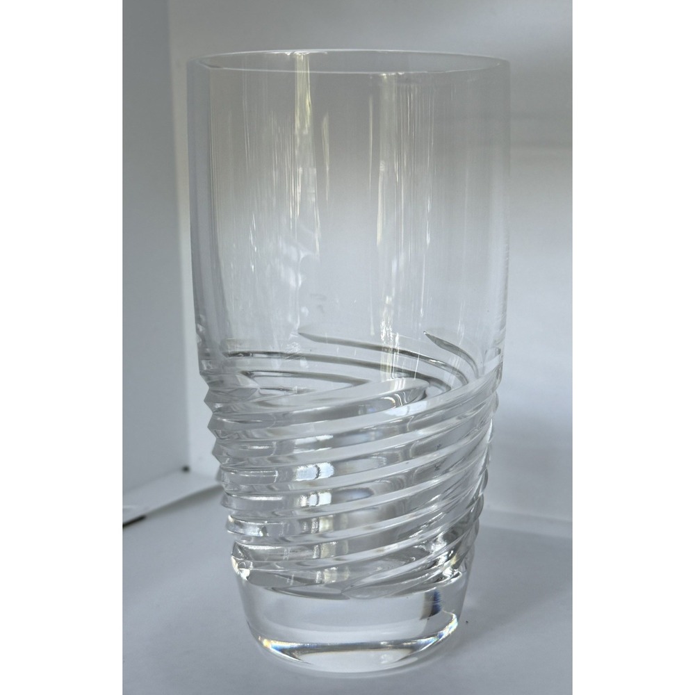 One Rogaska Vortex Crystal Highball Tumbler Clear Spiral Drinking Glass